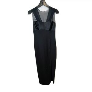 Vintage Ever Beauty‎ Sleeveless Bodycon Sheath Dress Womens 4P  Black 80s 90s